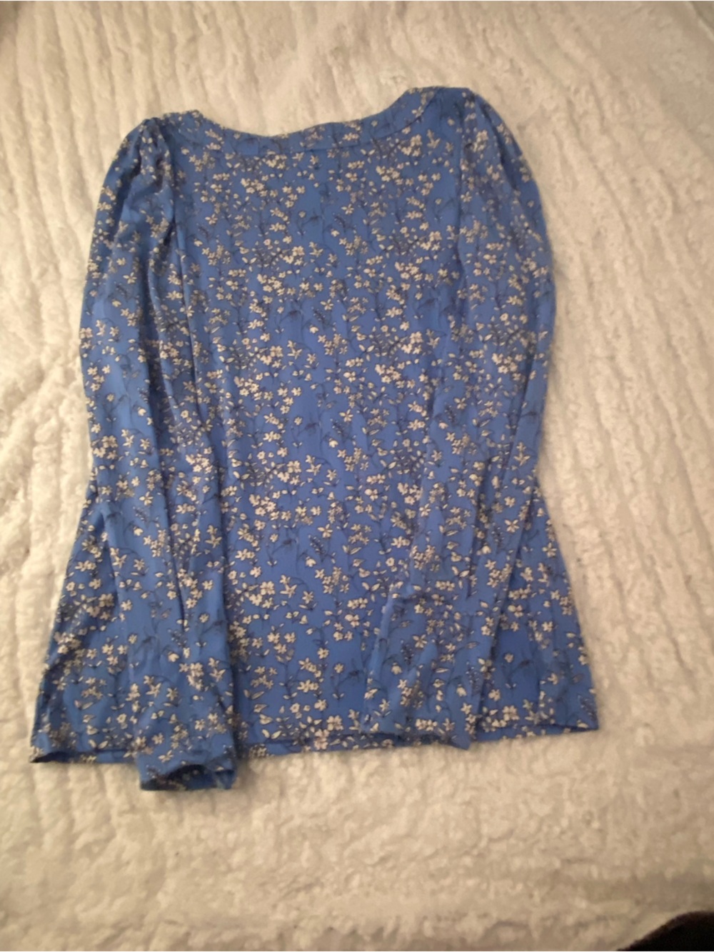 Banana Republic Blue Floral Long Sleeve Blouse - Picture 2 of 4